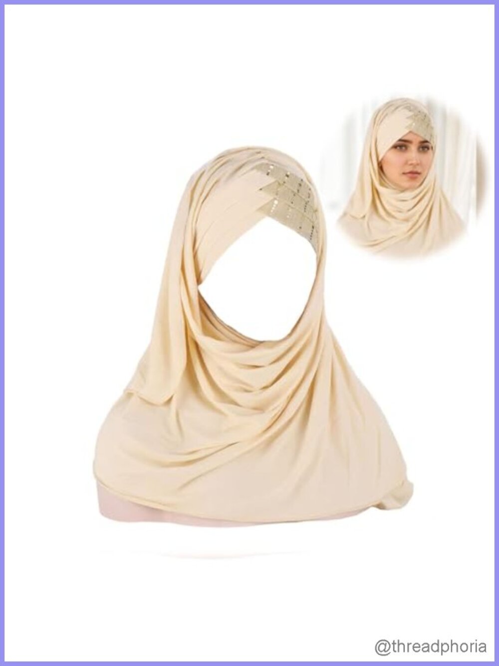 Sequin Hijab Wrap, Lightweight Stretch Head Scarf for Women